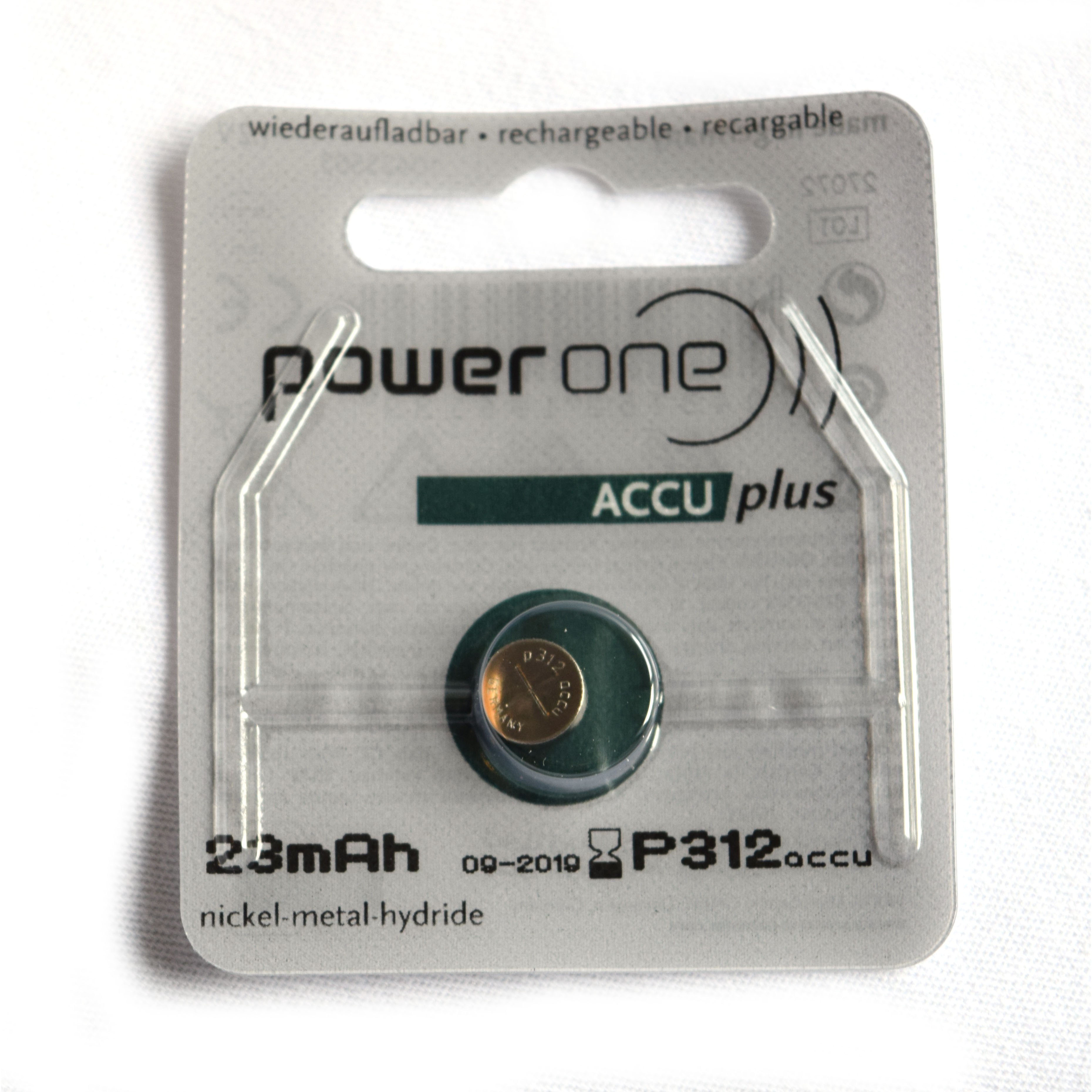 Power One 312 Rechargeable Hearing Aid Battery  